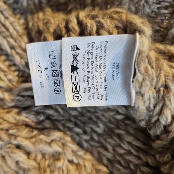 Eddie Bauer Tan Chunky Knit Shawl Collar Heavy Cableknit Sweater Men's XL - Picture 4 of 7